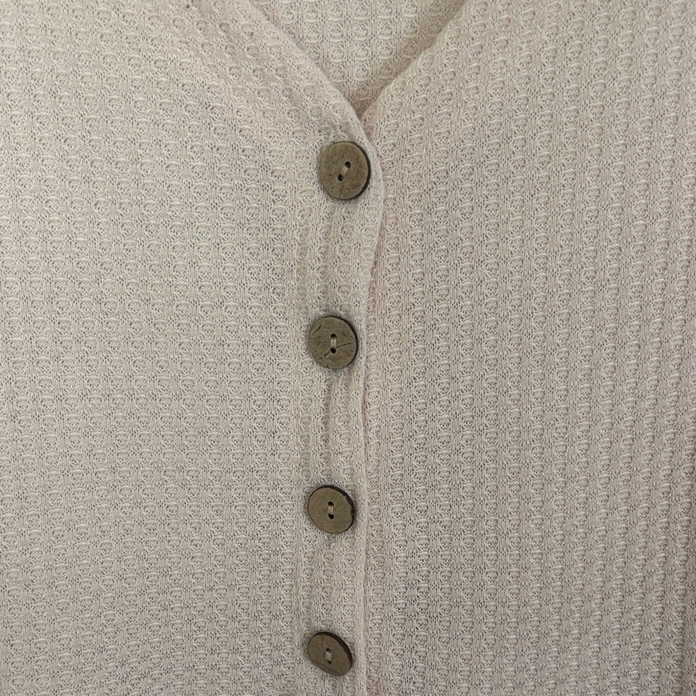 SHEIN Light Pink Button-Down Peplum shirt size L - Picture 4 of 12